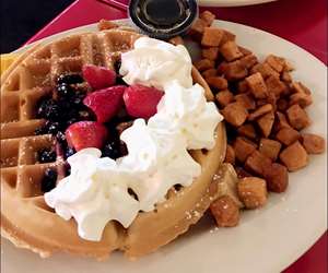 belgian waffle with fruit