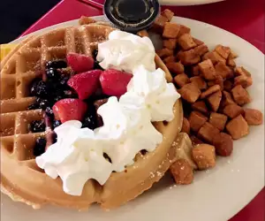 belgian waffle with fruit